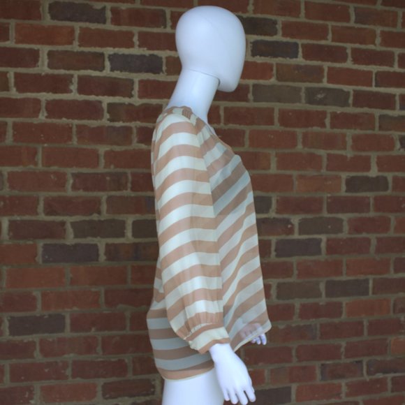 Joie | 100% Silk | Women's Aceline V-neck Blouse | Striped | Small | J307-23271 - Picture 3 of 9